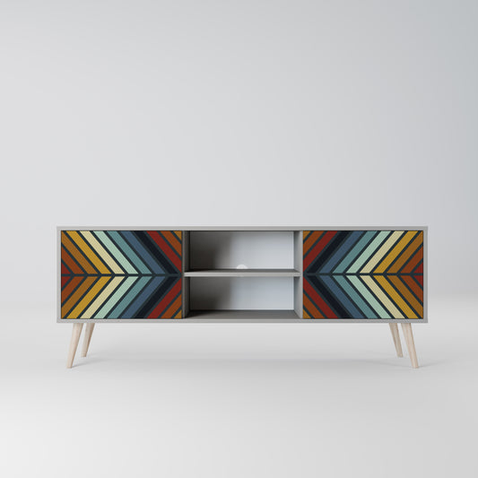 INDIGENOUS ZIGZAG 2-dörrars TV-bänk i grå finish