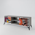 CHROMATIC ABSTRACT 2-Door TV Stand in Grey Finish