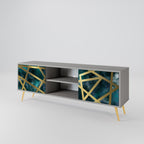 THE LABYRINTH OF GOLD 2-Door TV Stand in Grey Finish