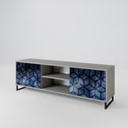 CUBIC MIST 2-Door TV Stand in Grey Finish