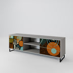 GEODE GLIMMER 2-Door TV Stand in Grey Finish