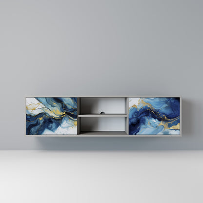 INKY MARBLE 2-dörrars TV-bänk i grå finish