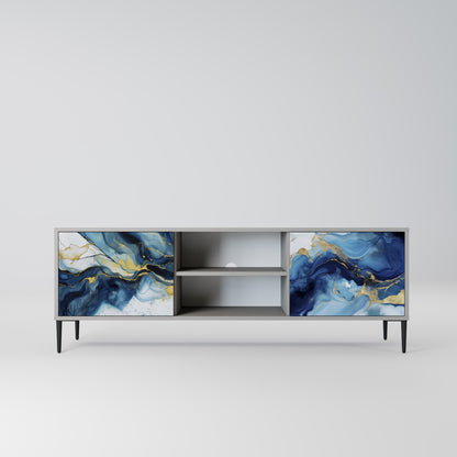 INKY MARBLE 2-dörrars TV-bänk i grå finish