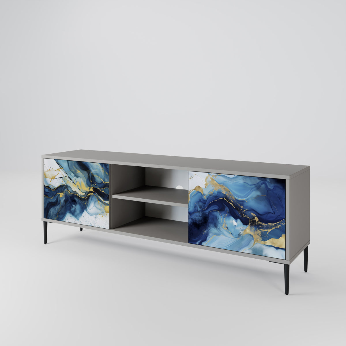 INKY MARBLE TV-bänk med två dörrar