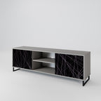 SHIMMER SPIDERGRAM 2-Door TV Stand in Grey Finish