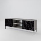 SHIMMER SPIDERGRAM 2-Door TV Stand in Grey Finish