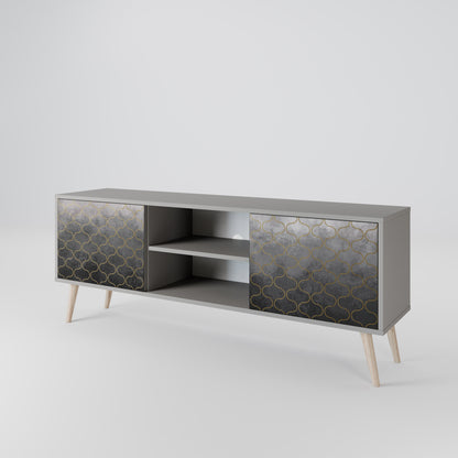 TESSELATED GRÅLIG 2-dörrars TV-bänk i grå finish