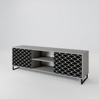 TESSELATED BLACKNESS 2-Door TV Stand in Grey Finish