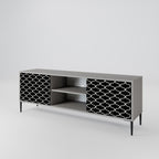 TESSELATED BLACKNESS 2-Door TV Stand in Grey Finish