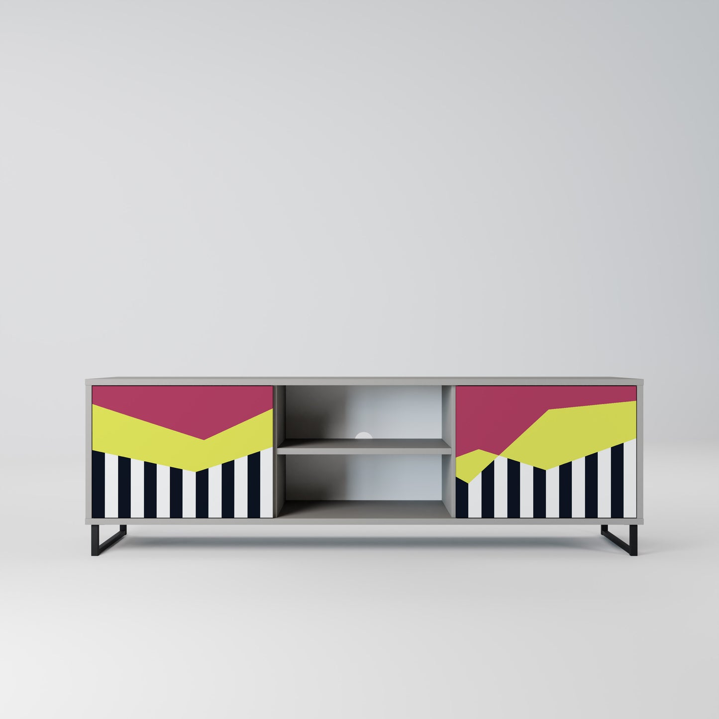 PIANO FANTASY 2-dörrars TV-bänk i grå finish