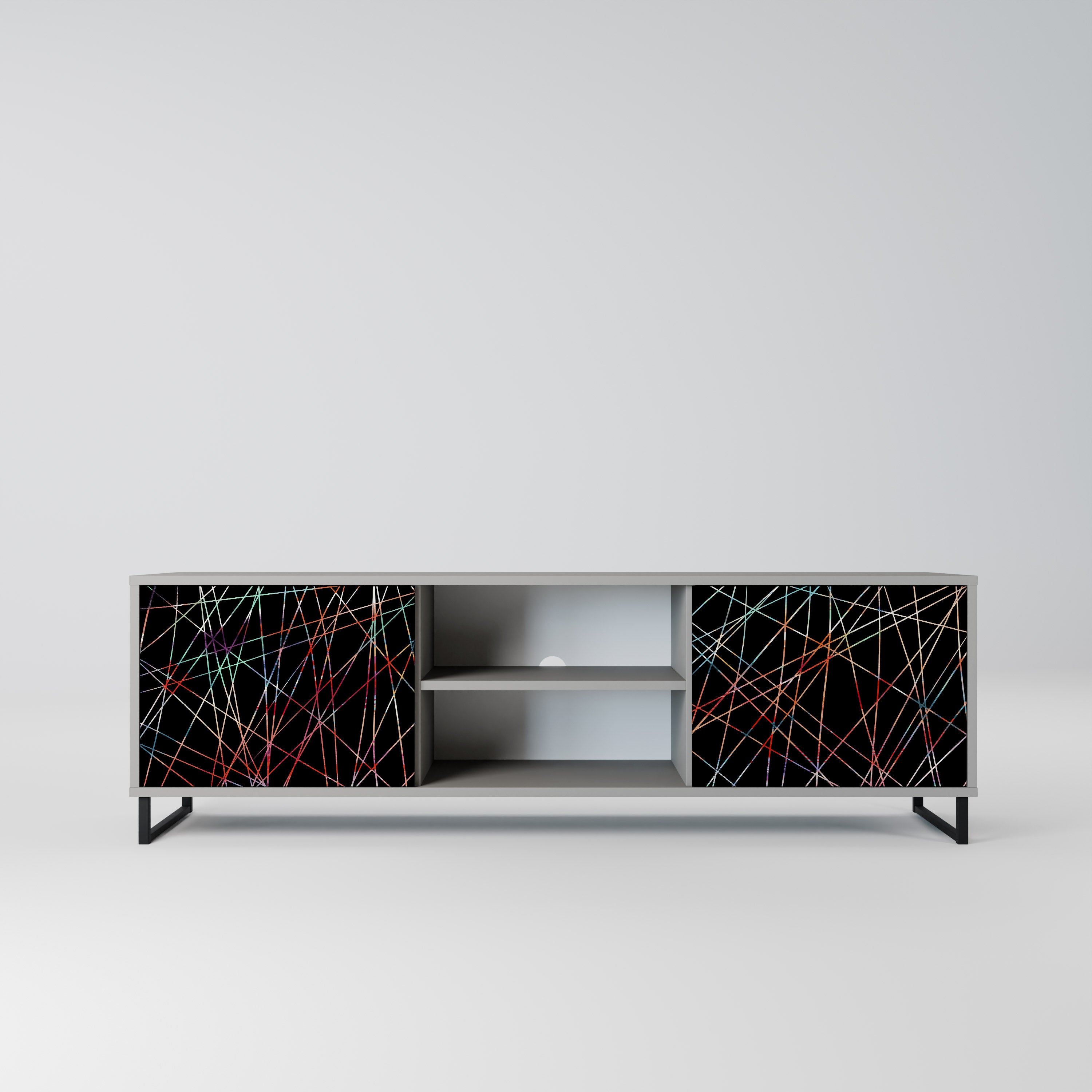 LUMINOUS SNARE 2-dörrars TV-bänk i grå finish