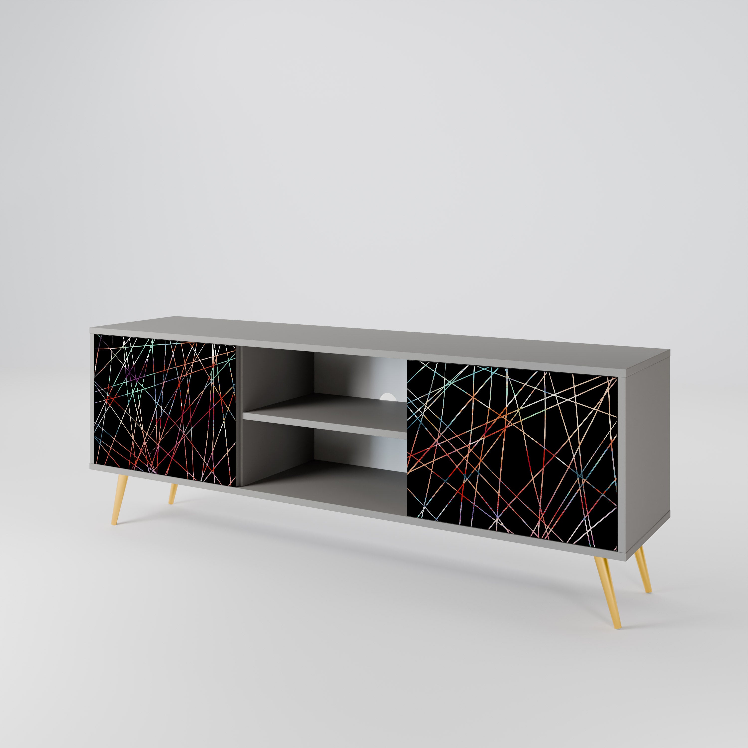 LUMINOUS SNARE 2-dörrars TV-bänk i grå finish