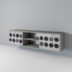 GHOSTLY GRADIENTS 2-dörrars TV-bänk i grå finish