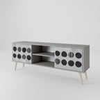 GHOSTLY GRADIENTS 2-dörrars TV-bänk i grå finish