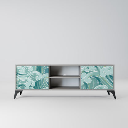 ASIAN SWAY 2-Door TV Stand in Grey Finish