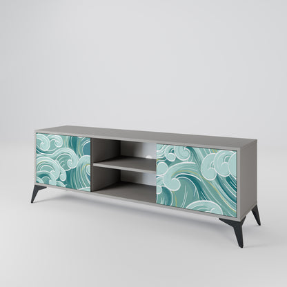 ASIAN SWAY 2-Door TV Stand in Grey Finish