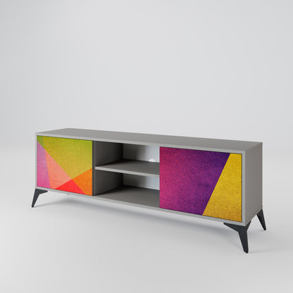 VIVID GEOMETRY 2-dörrars TV-bänk i grå finish