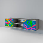 STREAMER TANGLE 2-dörrars TV-bänk i grå finish