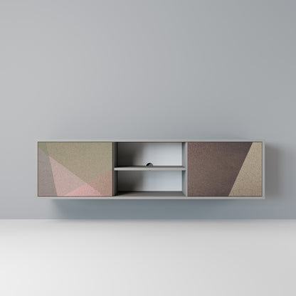 BEIGE GEOMETRY 2-dörrars TV-bänk i grå finish