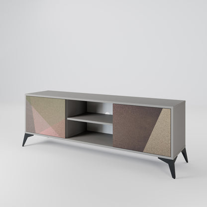 BEIGE GEOMETRY 2-dörrars TV-bänk i grå finish