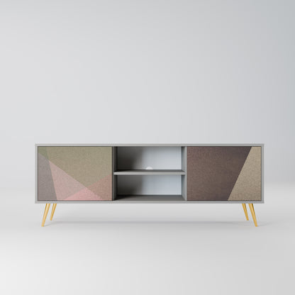 BEIGE GEOMETRY 2-dörrars TV-bänk i grå finish