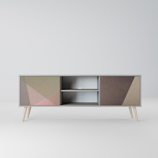 BEIGE GEOMETRY 2-dörrars TV-bänk i grå finish