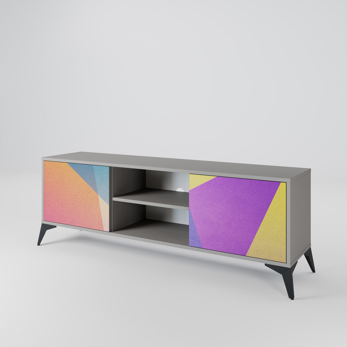 BRIGHT GEOMETRY TV-bänk med två dörrar