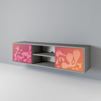 IRREGULAR ROSA 2-dörrars TV-bänk i grå finish