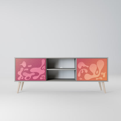 IRREGULAR ROSA 2-dörrars TV-bänk i grå finish