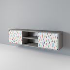 ENERGETIC SPOTS 2-dörrars TV-bänk i grå finish