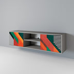 MAKESHIFT ARTISTRY 2-dörrars TV-bänk i grå finish