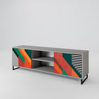 MAKESHIFT ARTISTRY 2-dörrars TV-bänk i grå finish