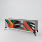 MAKESHIFT ARTISTRY 2-dörrars TV-bänk i grå finish