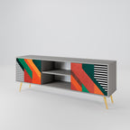 MAKESHIFT ARTISTRY 2-dörrars TV-bänk i grå finish