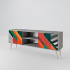 MAKESHIFT ARTISTRY 2-dörrars TV-bänk i grå finish