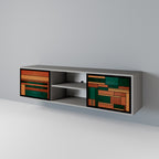 EARTHY FIGURES 2-dörrars TV-bänk i grå finish