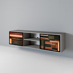 FIGURES OF NATURE 2-dörrars TV-bänk i grå finish