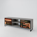 FIGURES OF NATURE 2-dörrars TV-bänk i grå finish