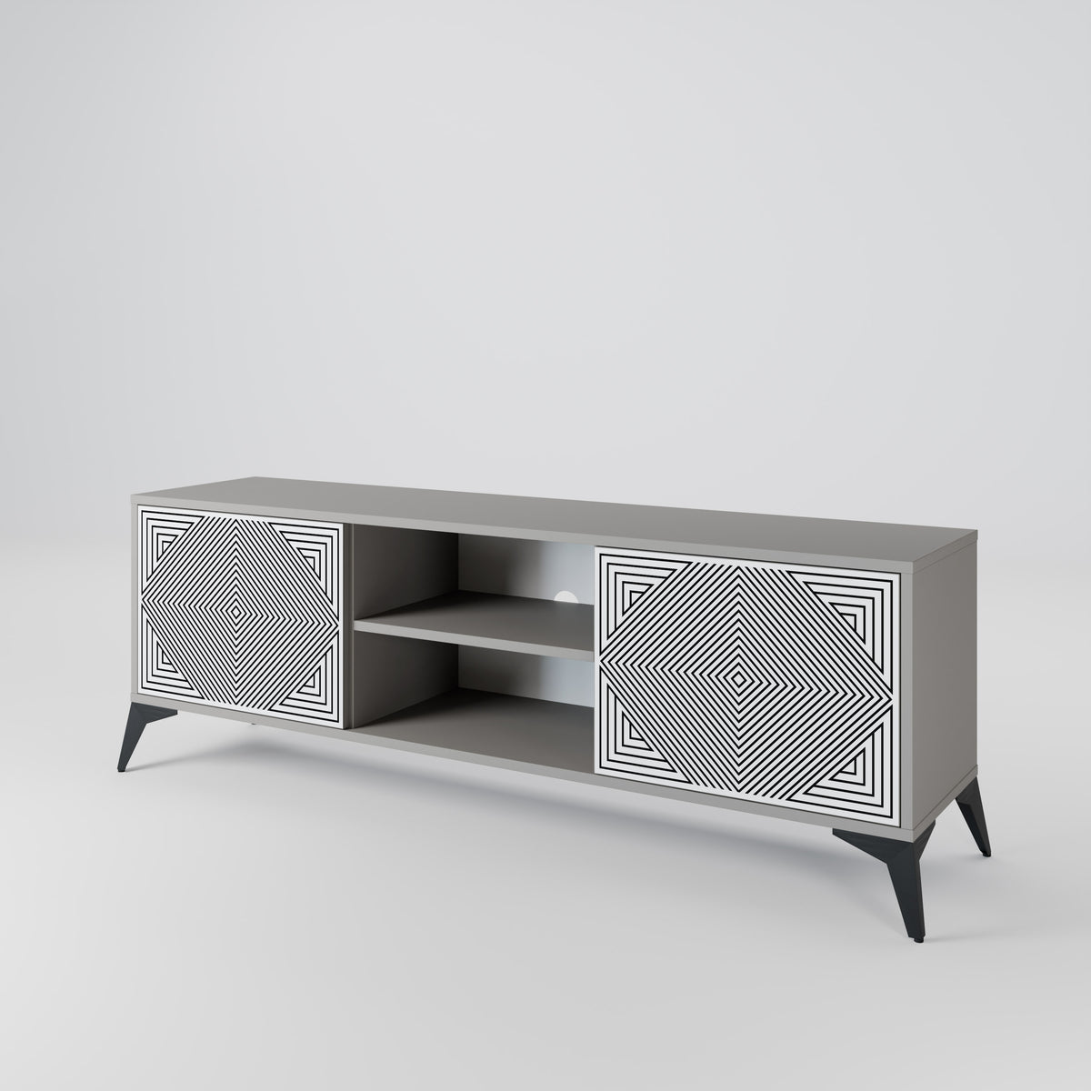 POLYGON ILLUSION TV-bänk med två dörrar