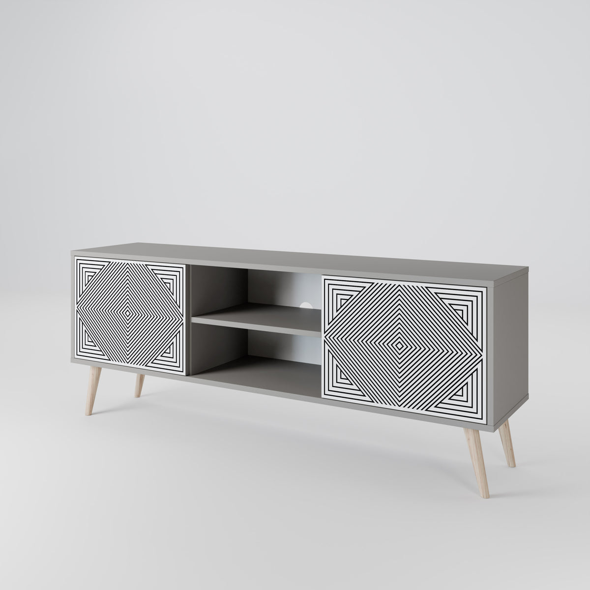 POLYGON ILLUSION TV-bänk med två dörrar