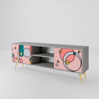 GOSSAMER ECHOES 2-dörrars TV-bänk i grå finish