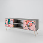 GOSSAMER ECHOES 2-dörrars TV-bänk i grå finish