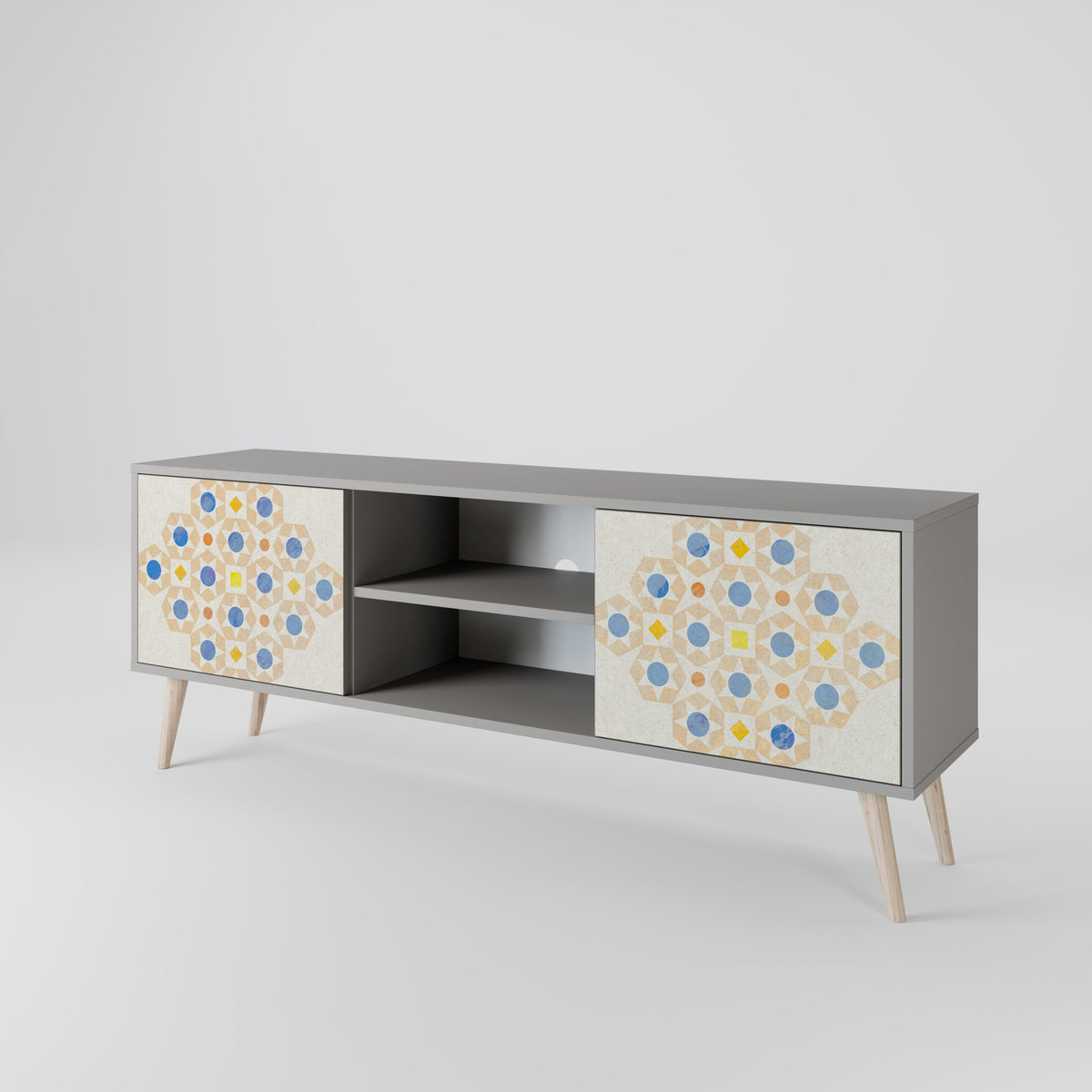 PATTERNED PRISM TV-bänk med två dörrar