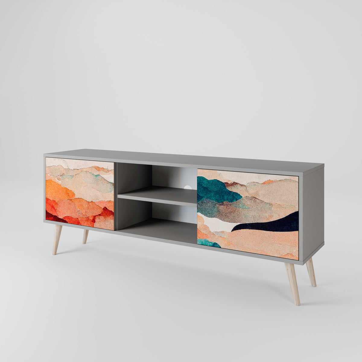 ABSTRACT LANDSCAPE TV-bänk med två dörrar