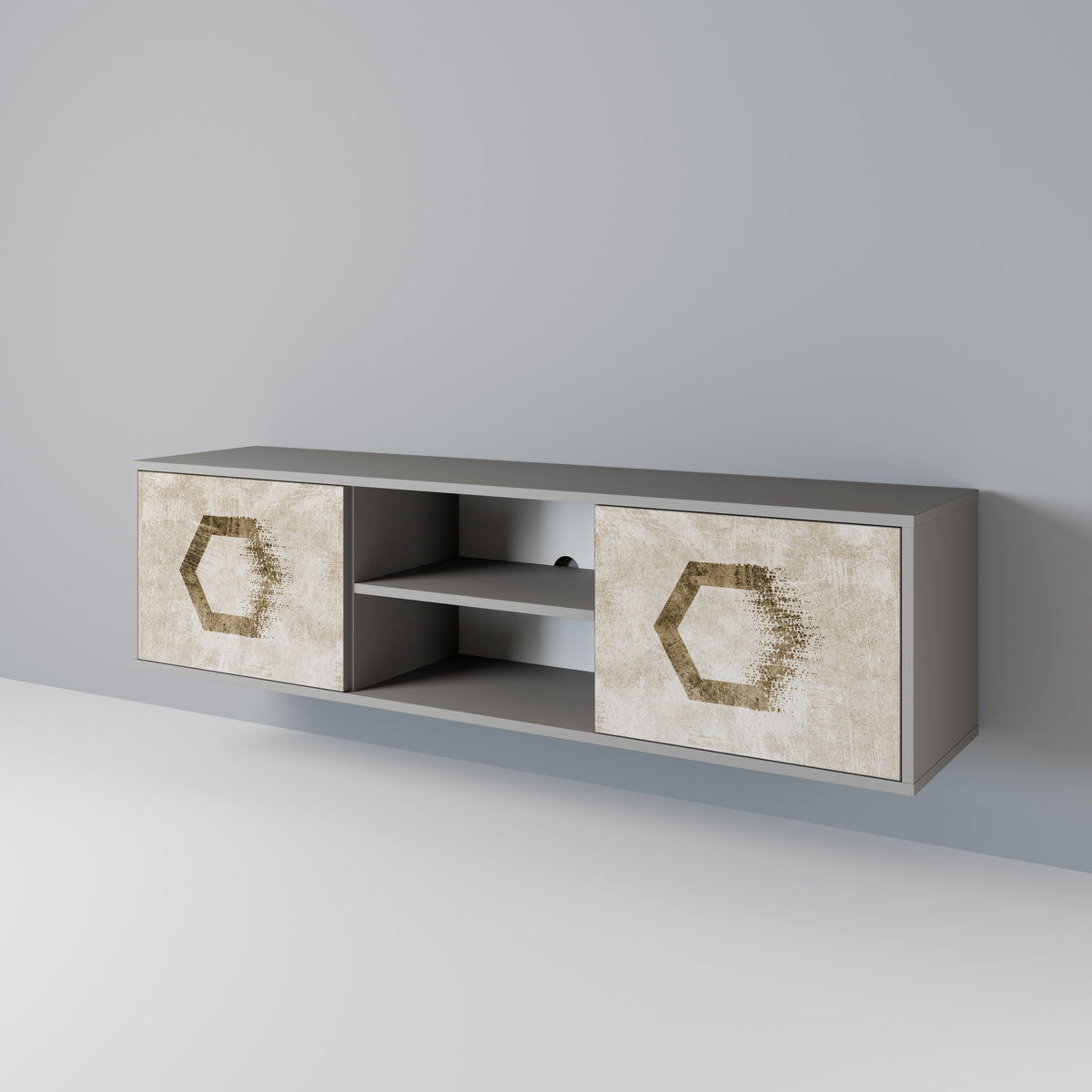 HEXAGONAL SHAPES TV-bänk med två dörrar