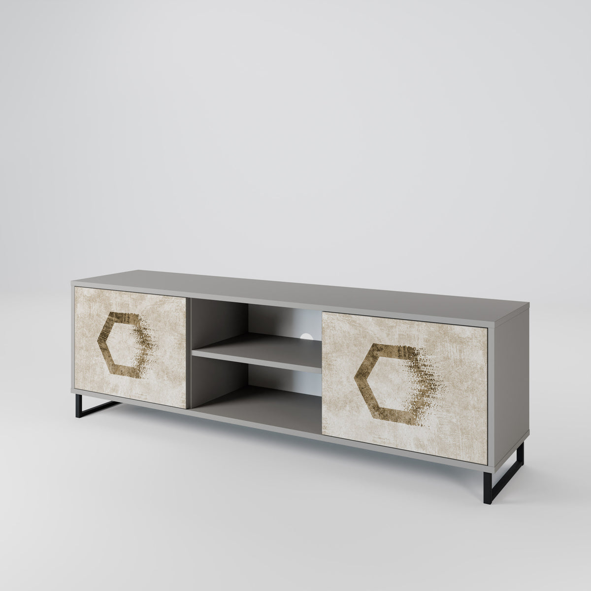 HEXAGONAL SHAPES TV-bänk med två dörrar