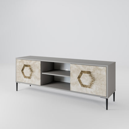 HEXAGONAL SHAPES 2-dörrars TV-bänk i grå finish