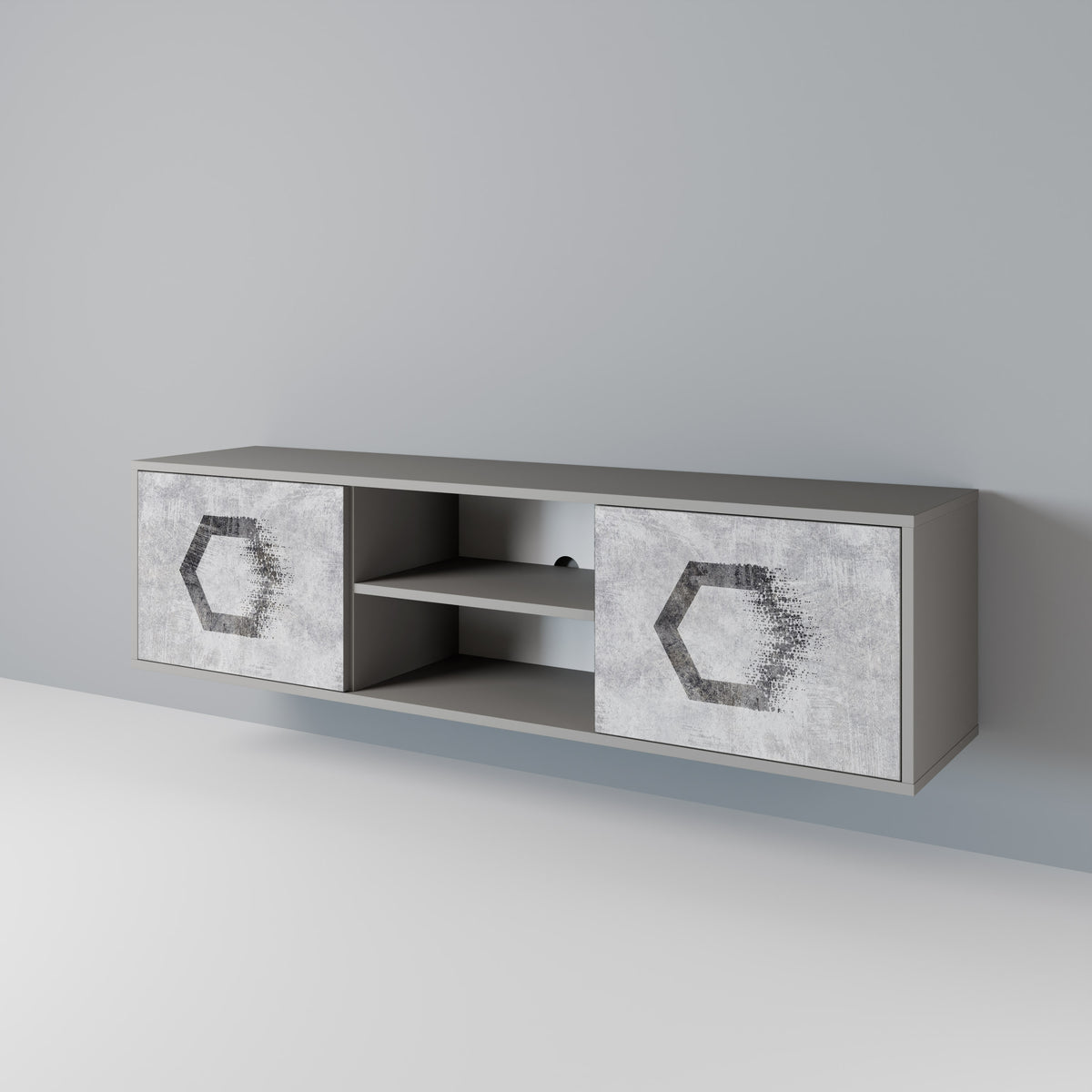 HEXAGONAL FIGURES TV-bänk med två dörrar