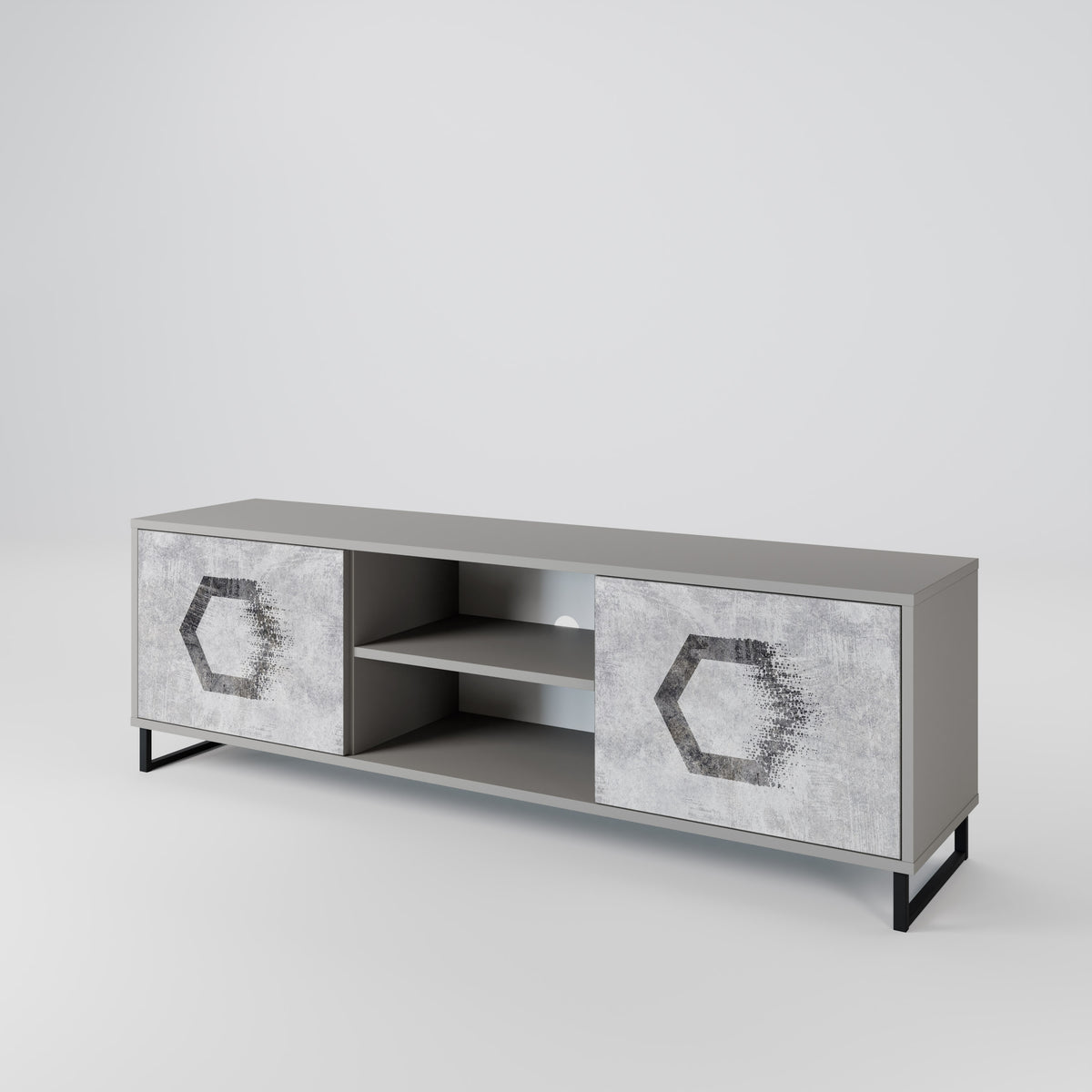 HEXAGONAL FIGURES TV-bänk med två dörrar