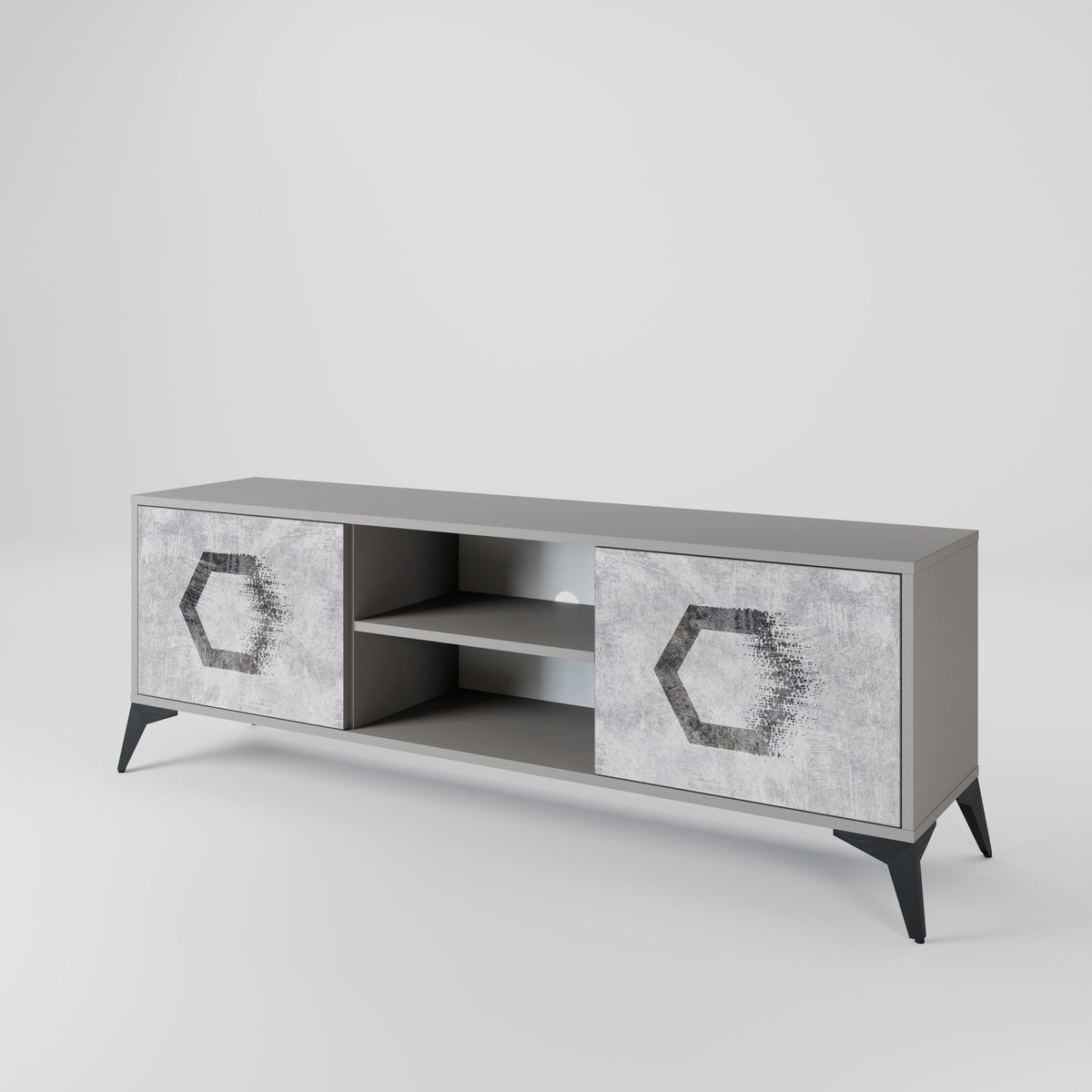 HEXAGONAL FIGURES TV-bänk med två dörrar